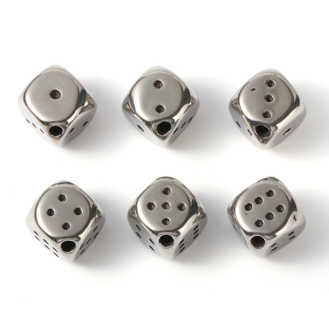 2 PCs Stainless Steel Beads Silver Color Dice Beads For DIY Jewelry Making  Accessories 10mm x